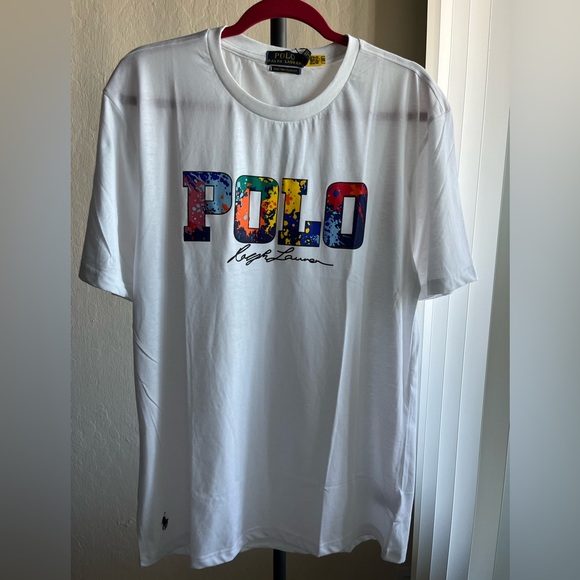 COPY - Ralph Lauren White Tee with Colorful Polo Logo - Picture 6 of 6